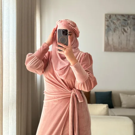 Pink wrap dress