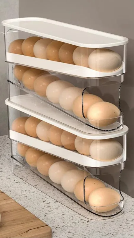 Récipient de stockage d'oeufs de roulement d'économie de l'espace