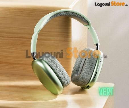 Casque bleutooth P9 - VERT