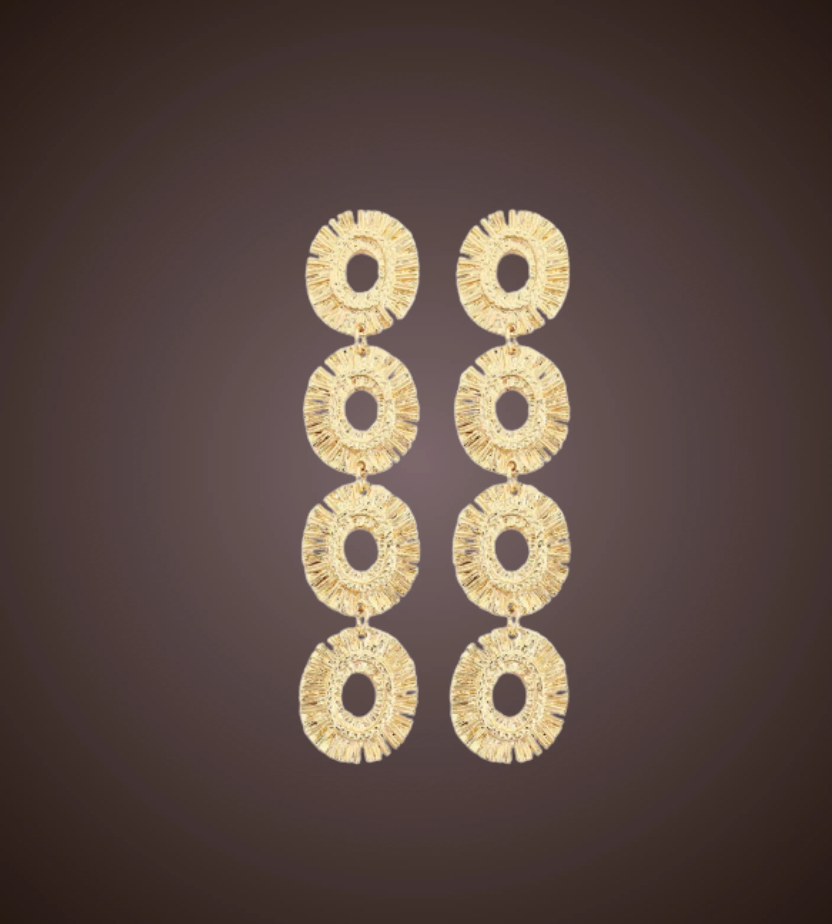 أقراط متدلية هندسية مجوفة بلون موحد