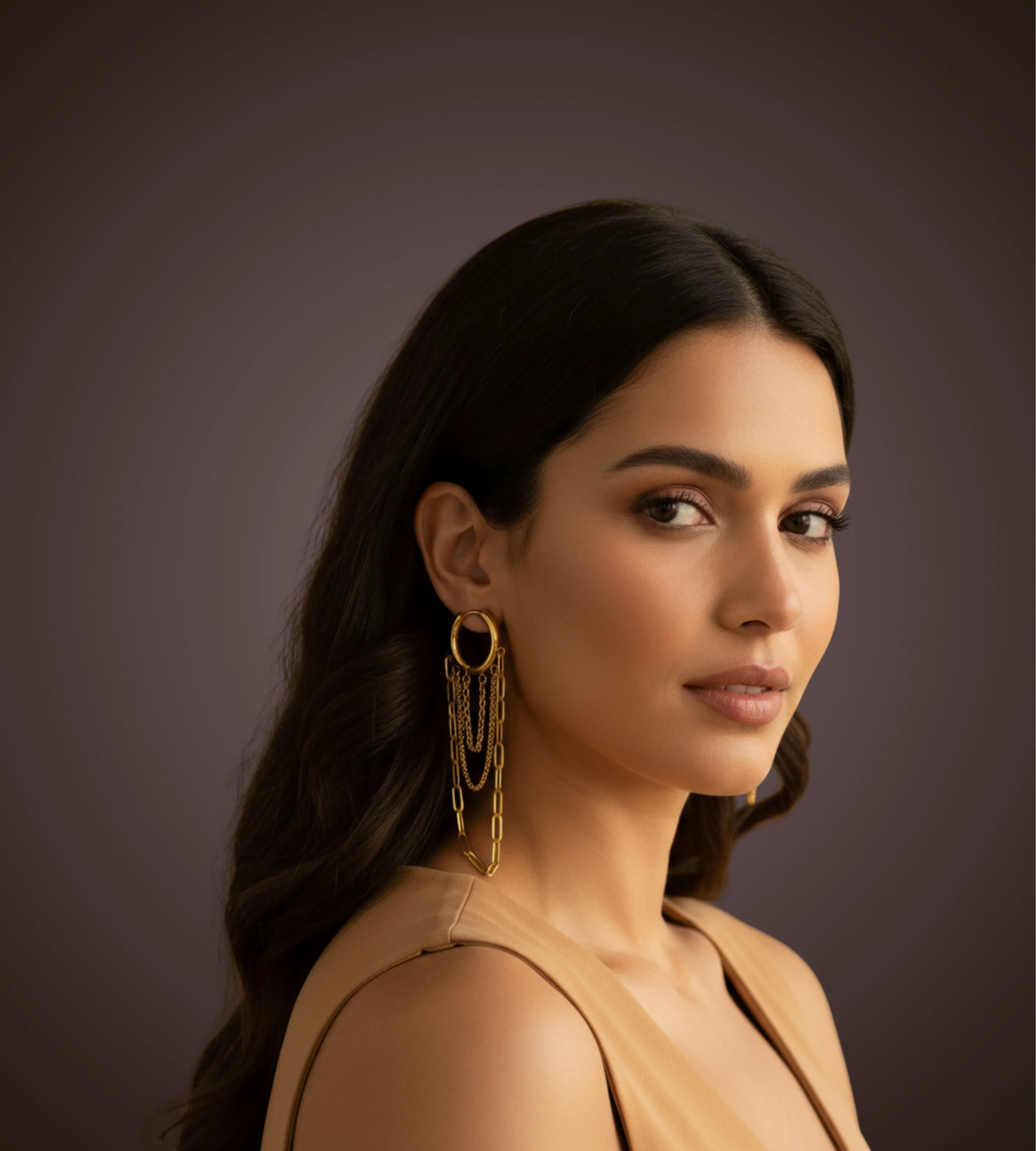 أقراط أنيقة من التيتانيوم الصلب مزينة بشرابة