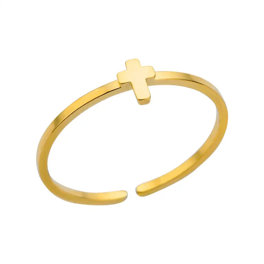 Anillo Concha Dorada – Acero Inoxidable 316L