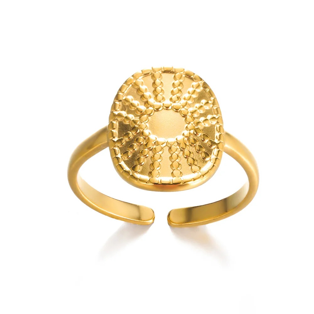 Anillo Concha Dorada – Acero Inoxidable 316L