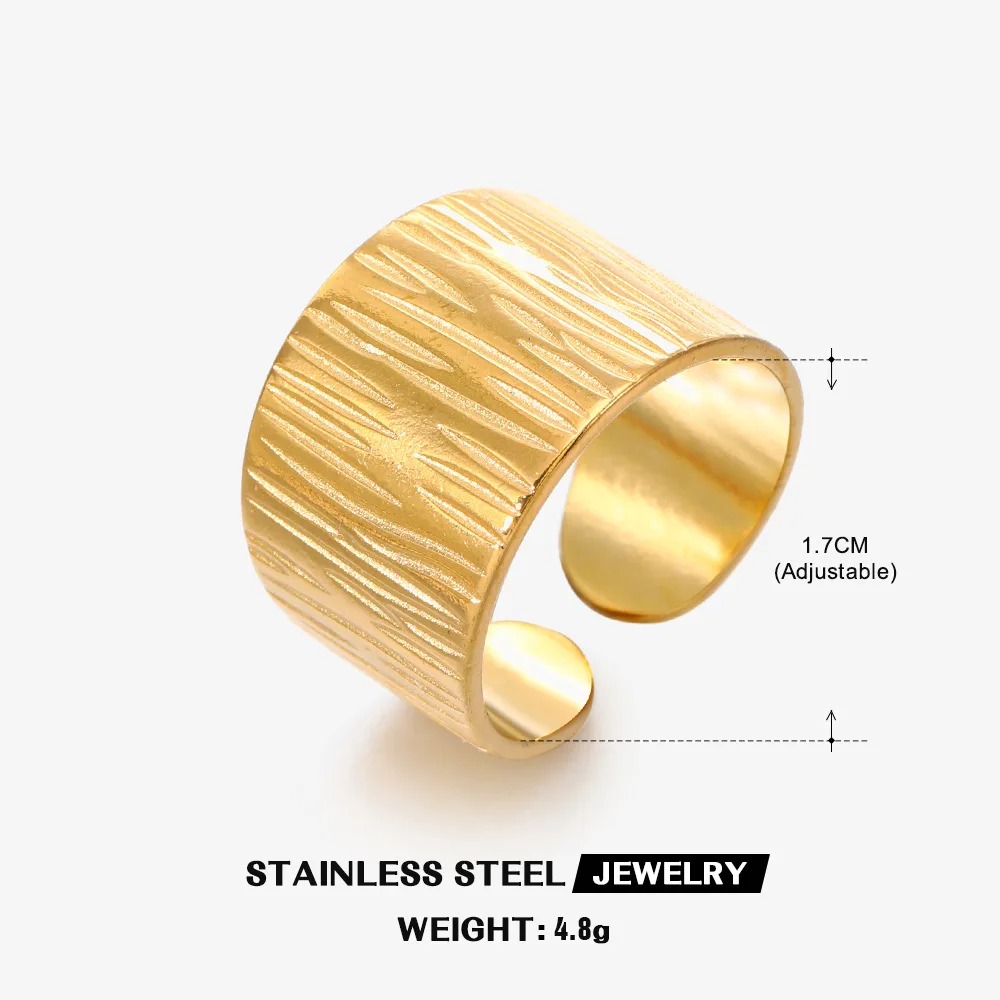 Anillo Concha Dorada – Acero Inoxidable 316L