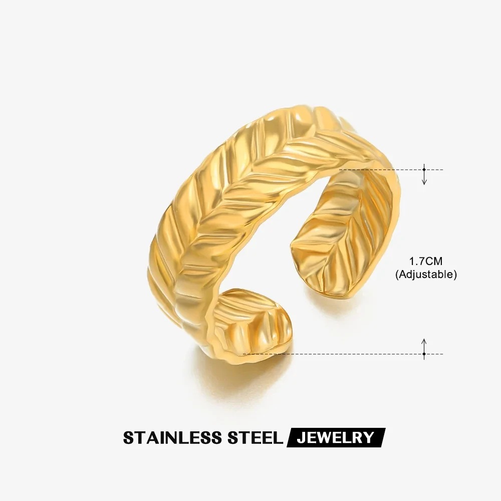 Anillo Concha Dorada – Acero Inoxidable 316L