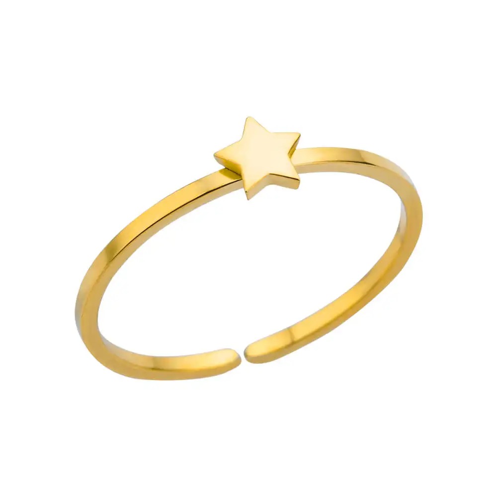 Anillo Concha Dorada – Acero Inoxidable 316L