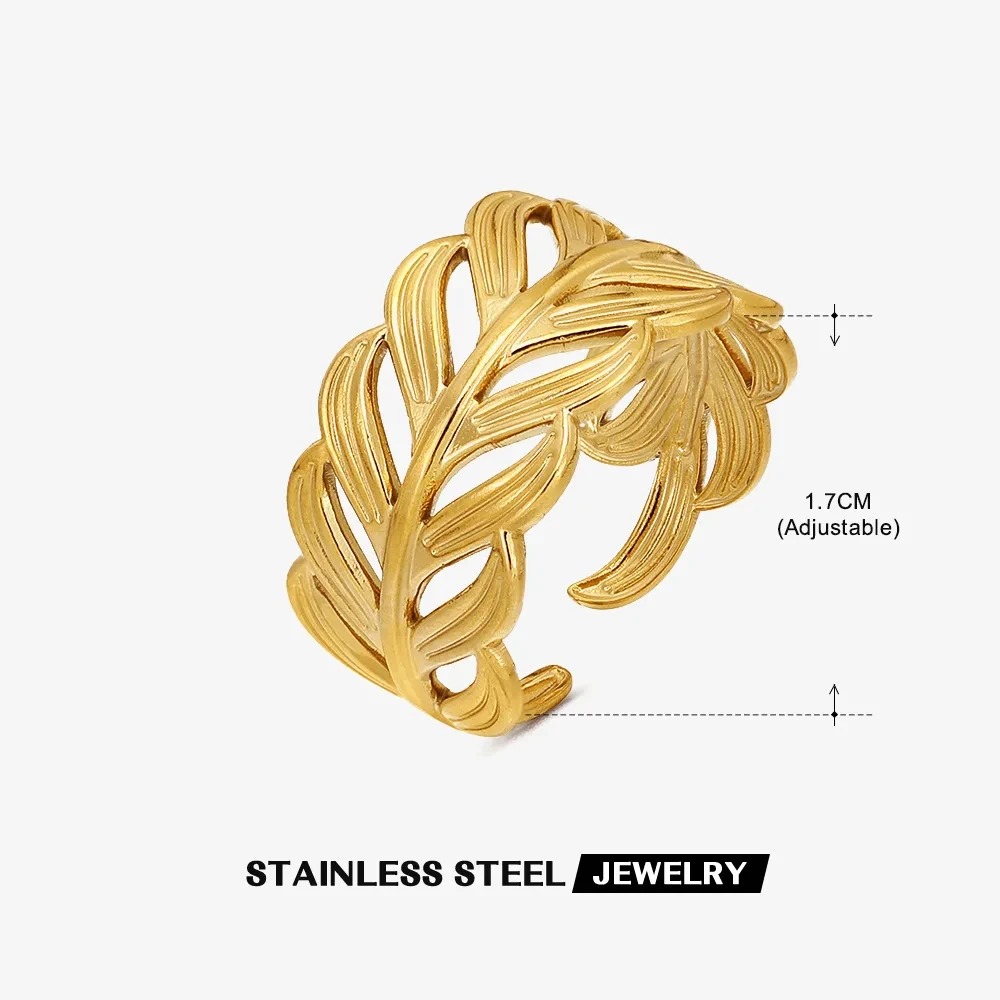 Anillo Concha Dorada – Acero Inoxidable 316L