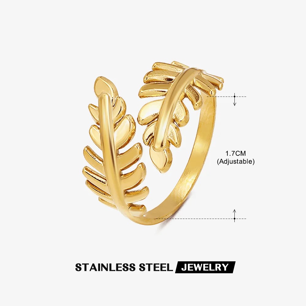 Anillo Concha Dorada – Acero Inoxidable 316L