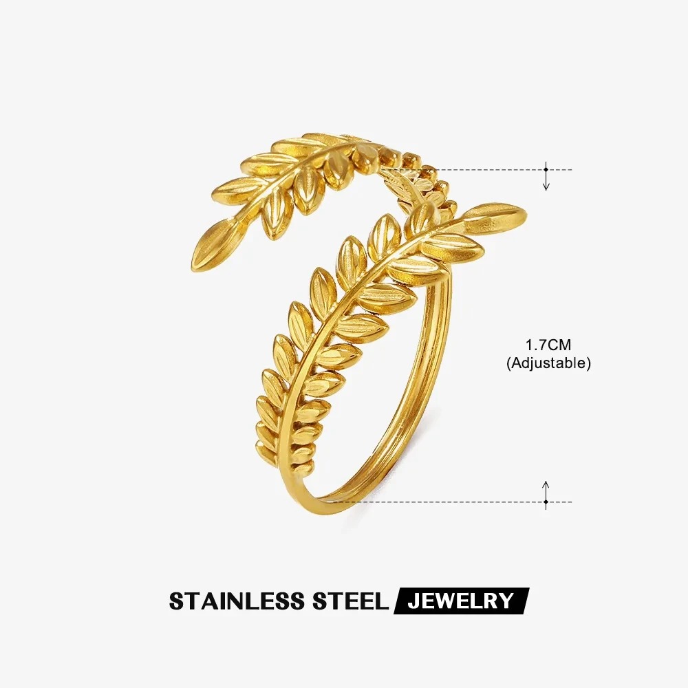 Anillo Concha Dorada – Acero Inoxidable 316L
