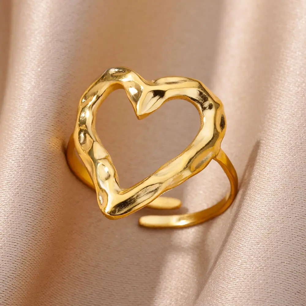 Anillo Concha Dorada – Acero Inoxidable 316L