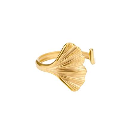 Anillo Concha Dorada – Acero Inoxidable 316L