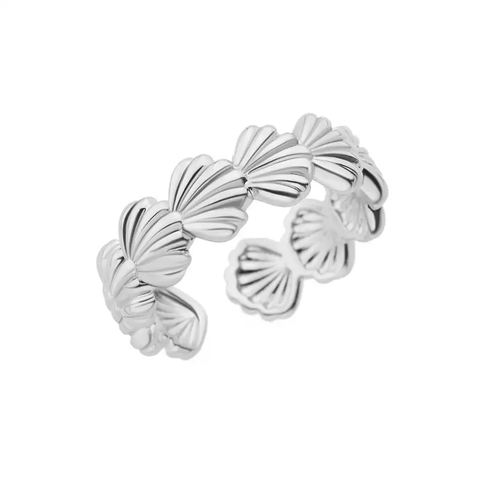 Anillo Concha Dorada – Acero Inoxidable 316L