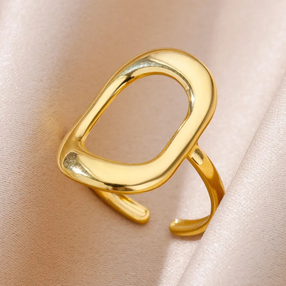 Anillo Concha Dorada – Acero Inoxidable 316L