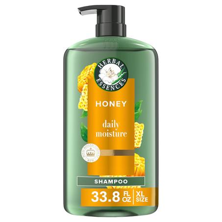 Herbal Essences Champú sin sulfato con miel para la humedad diaria, nutre el cabello seco, champú hidratante con aceite de camelia certificado y aloe vera, ligero para todo tipo de cabello, 3