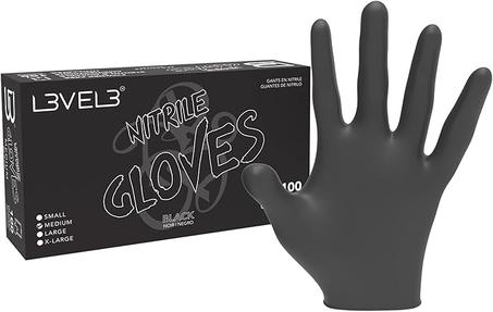 L3 Guantes de nitrilo de nivel 3 – Guantes desechables profesionales resistentes – Sin látex – Se ajustan cómodamente – Caja de 100 unidades