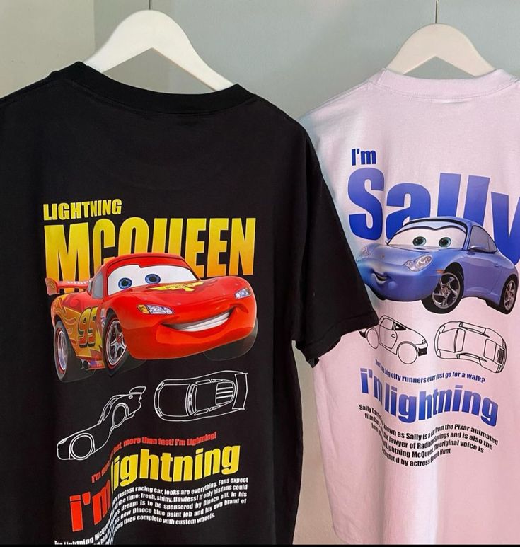 Pack 2 T-shirt Cars McQueen et Sally