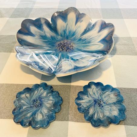 "Fleur bleu" ensemble VENDU