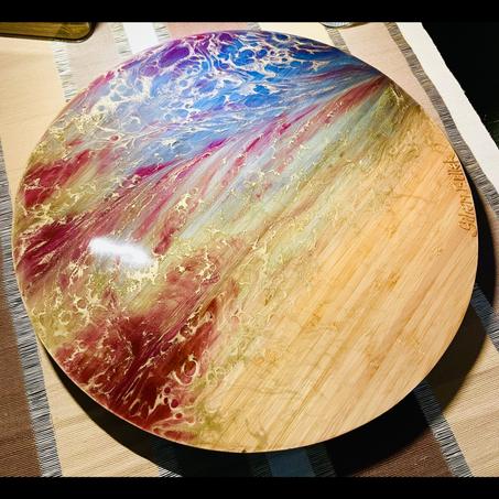 Plateau et boite à mouchoirs "Douceur automnale" VENDU