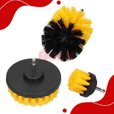 مجموعة 3 أمشاط للمثقاب الكهربائي 45.90.100مم من النايلون Jeu de 3 brosses à embouts 45,90,100mm en nylon