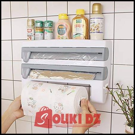 رف تخزين ورق التغليفات متعدد الوظائف للمطبخ