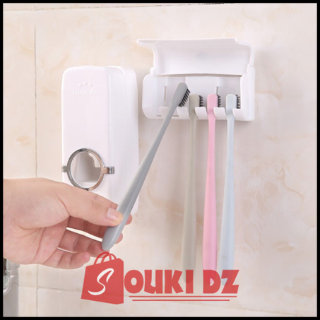 موزع معجون الأسنان و حامل 5 فرشاة أسنان
