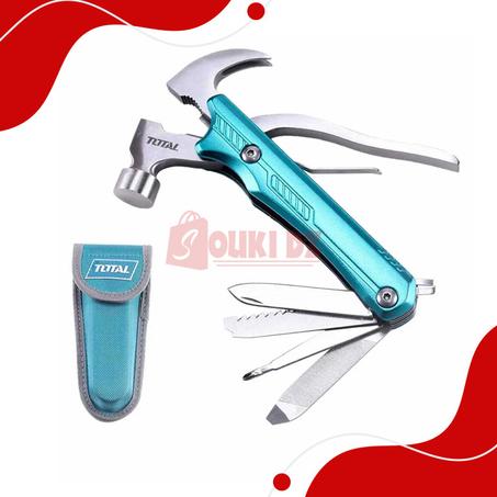 مطرقة قابلة للطي متعددة الوظائف مع حقيبة توتال Marteau multi-fonctions 12en1 avec pochette TOTAL