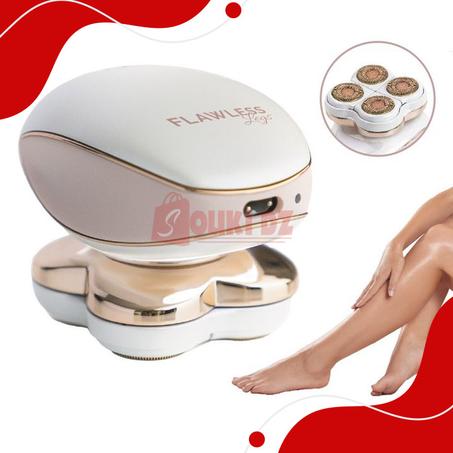 آلة نزع الشعر لاسلكية فلاولس لاقز Épilateur électrique sans fil pour les jambes à 4 Têtes Flawless Legs
