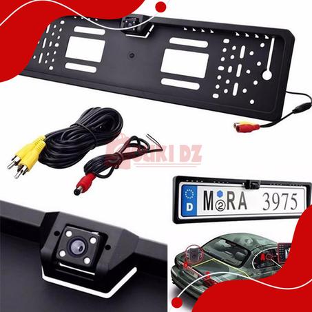 إطار لوحة الترقيم مزود بكاميرا ليلية مضادة للمياه مع 4 أضواء لاد  Cadre de plaque d'immatriculation européenne  avec caméra vision nocturne étanche 4 lumières LED