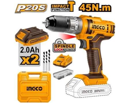 Malette Perceuse-Visseuse 20V 45Nm 2Batteries SI