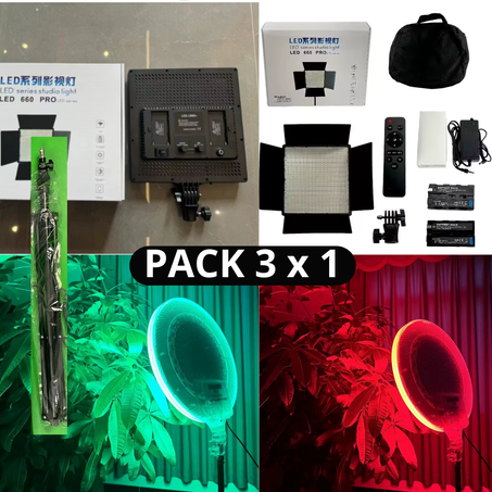 Pack  Ring light professionnel + Soft boxe  professionnel PLUS DEUX SUPPORT