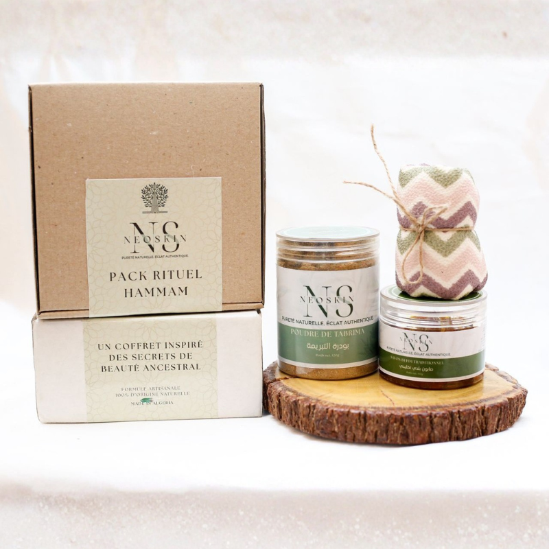 Pack Rituel Hammam – Savon Noir, Poudre de Tabrima & Gant Kessa | Neoskin