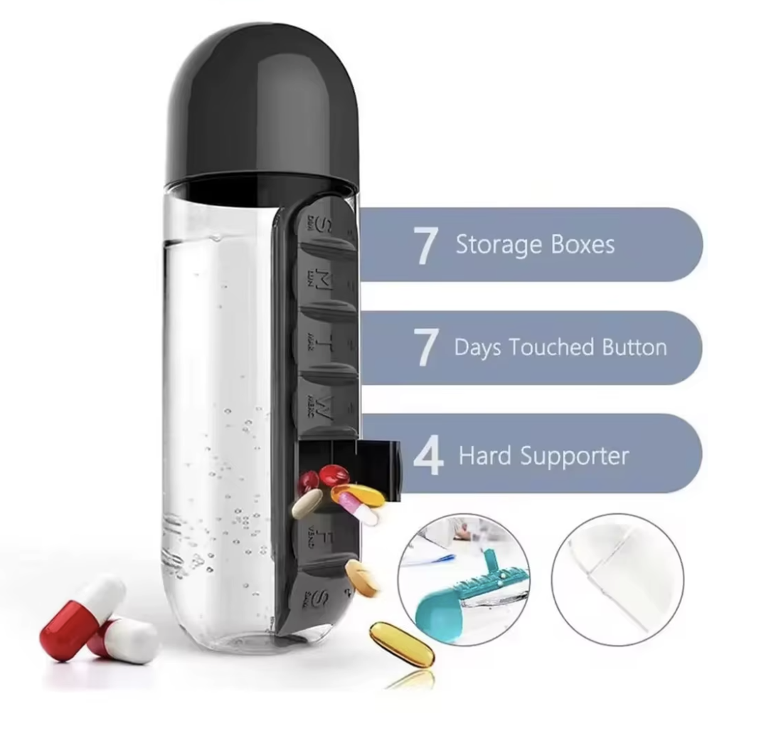 زجاجة مياه عالية الجودة لتخزين حبوب الدواء لمدة 7 أيام EvilpiAImc7rMlxmU8zwBjrB7WHstXWhg3owtPju