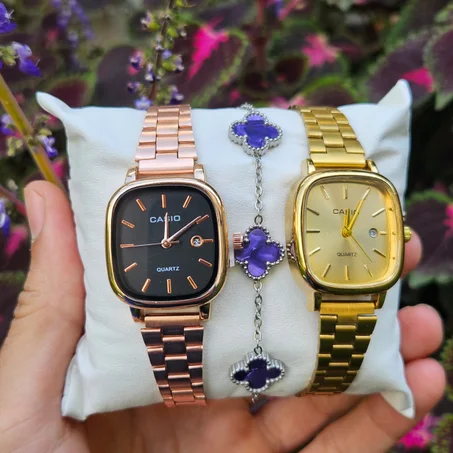 Pack 2 montre casio + brasli vanklif femme