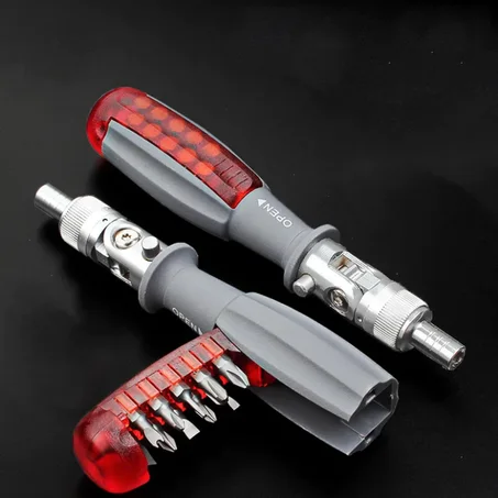 مفك براغي 10 في 1 - 10 رؤوس مختلفة لتناسب جميع احتياجاتك مقبض مريح ومضاد للانزلاق