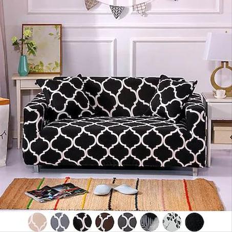 Couvre-Salon Élégance Noire 🖤 & Blanche🤍Réduction de 2000DA –Offre limitée ⏳️!