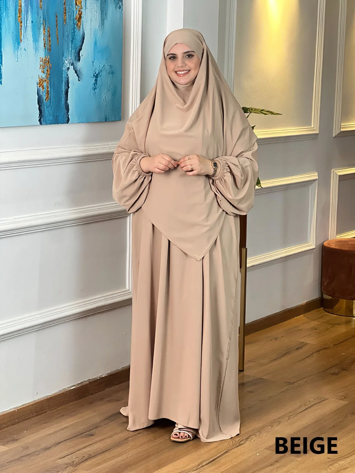 نقاب شرعي كامل من Afifa – تصميم واسع بخامة كريب روزا | متوفر بعدة ألوان