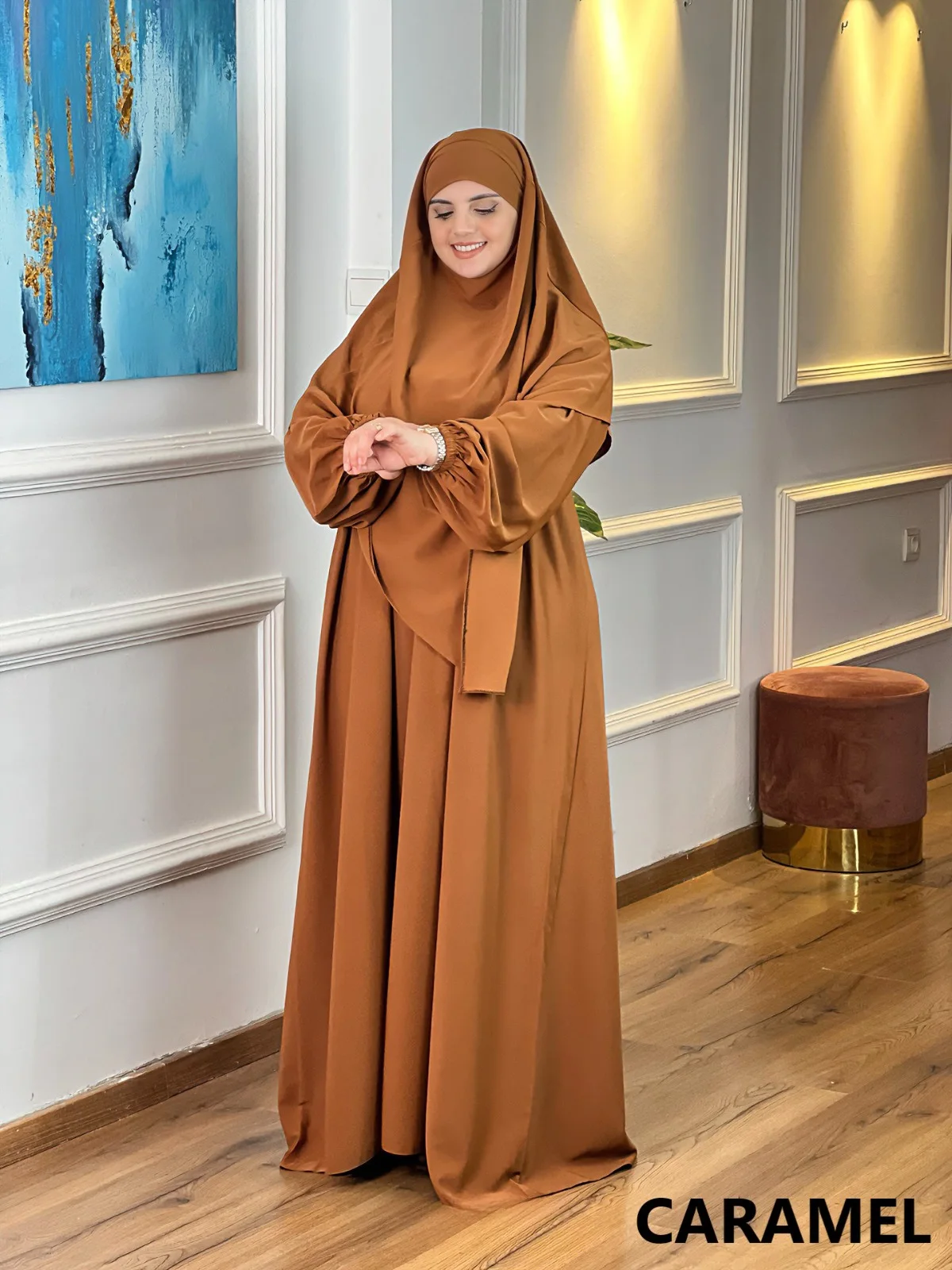 نقاب شرعي كامل من Afifa – تصميم واسع بخامة كريب روزا | متوفر بعدة ألوان