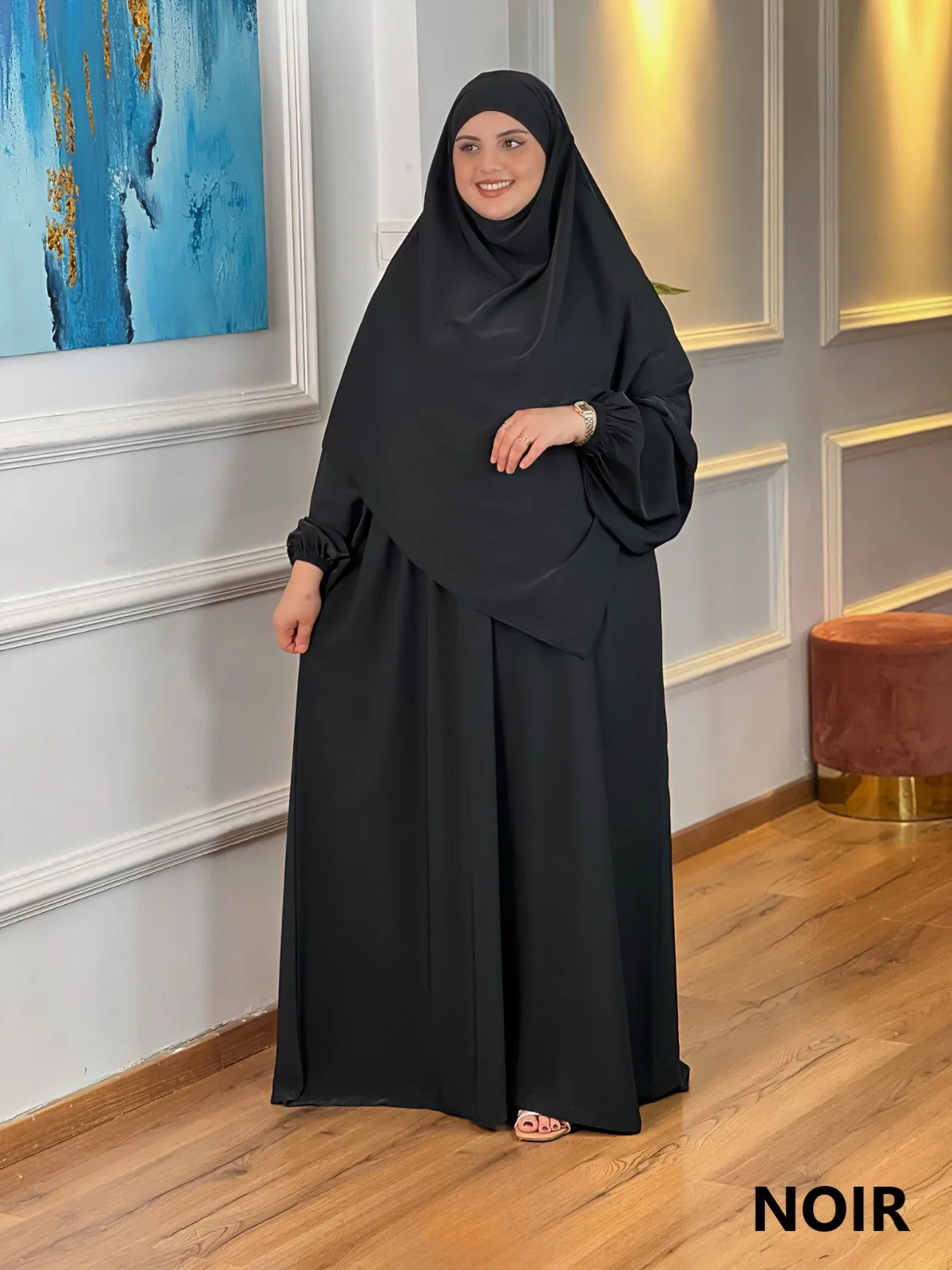 نقاب شرعي كامل من Afifa – تصميم واسع بخامة كريب روزا | متوفر بعدة ألوان