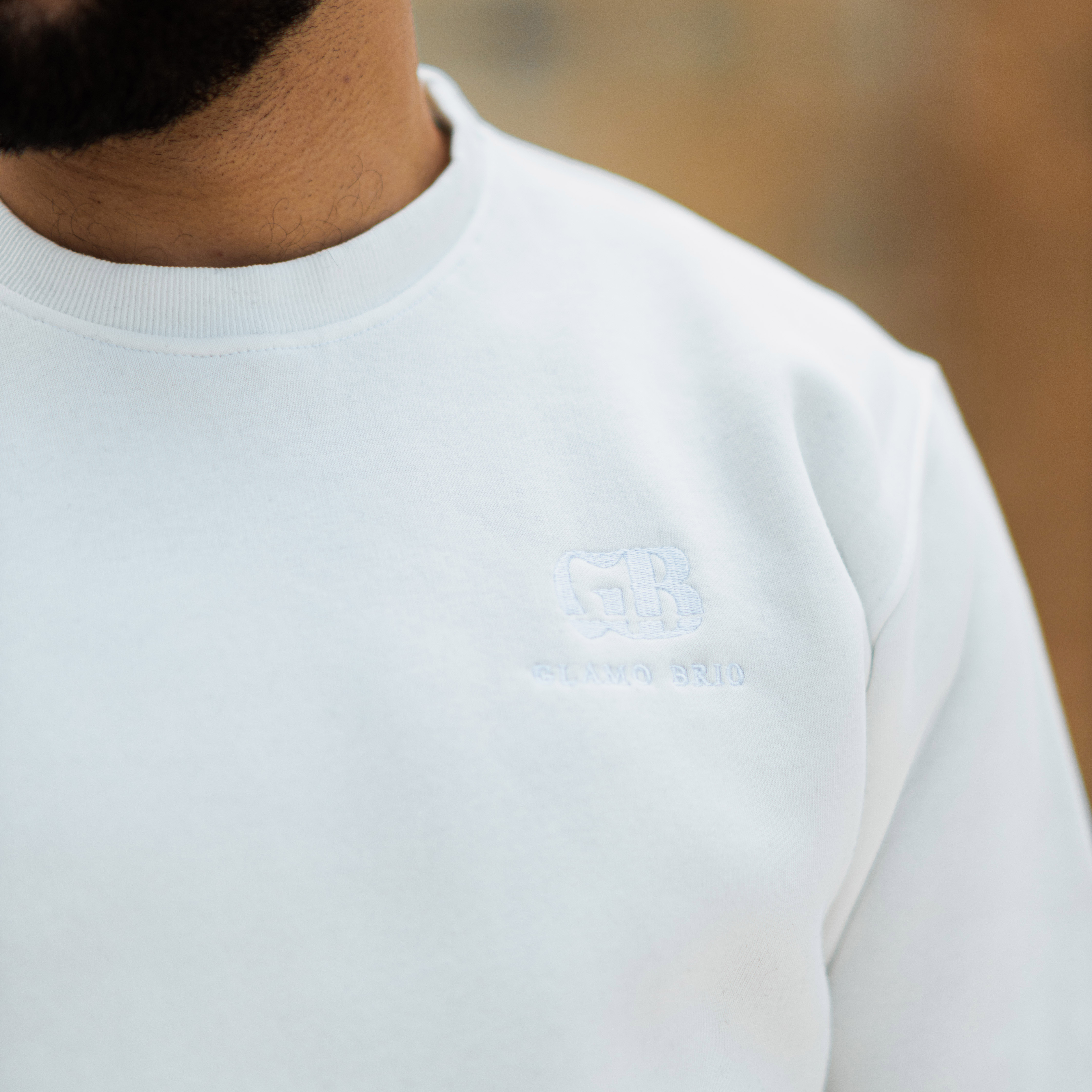 Sweat-shirt coton brodés White