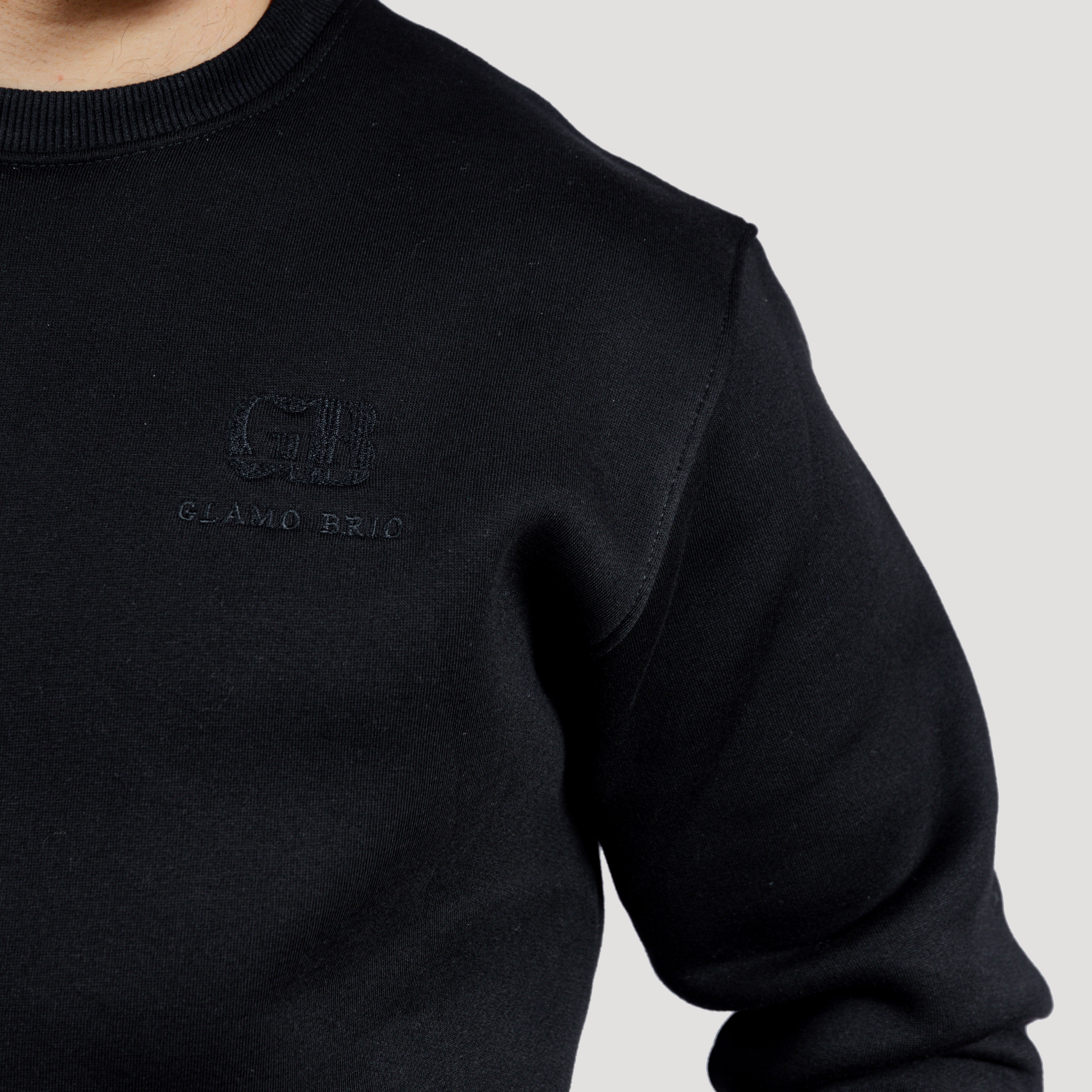 Sweat-shirt coton brodés Black