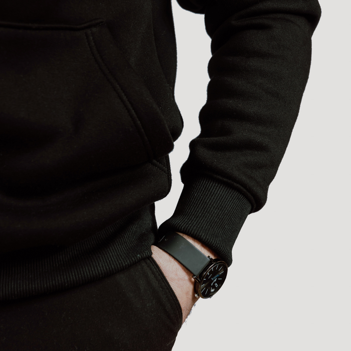 Hoody High Quality Cotton Black