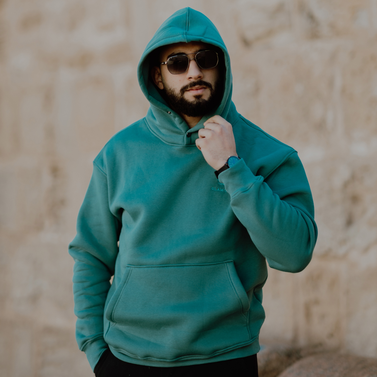 Hoody High Quality Cotton Green