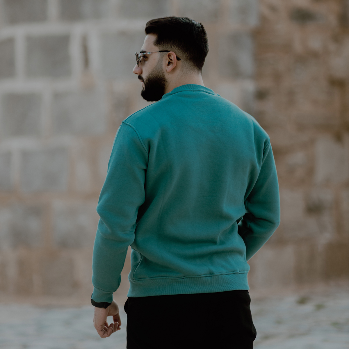 Sweat-shirt coton brodés Green