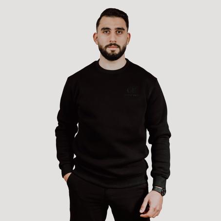 Sweat-shirt coton brodés Black