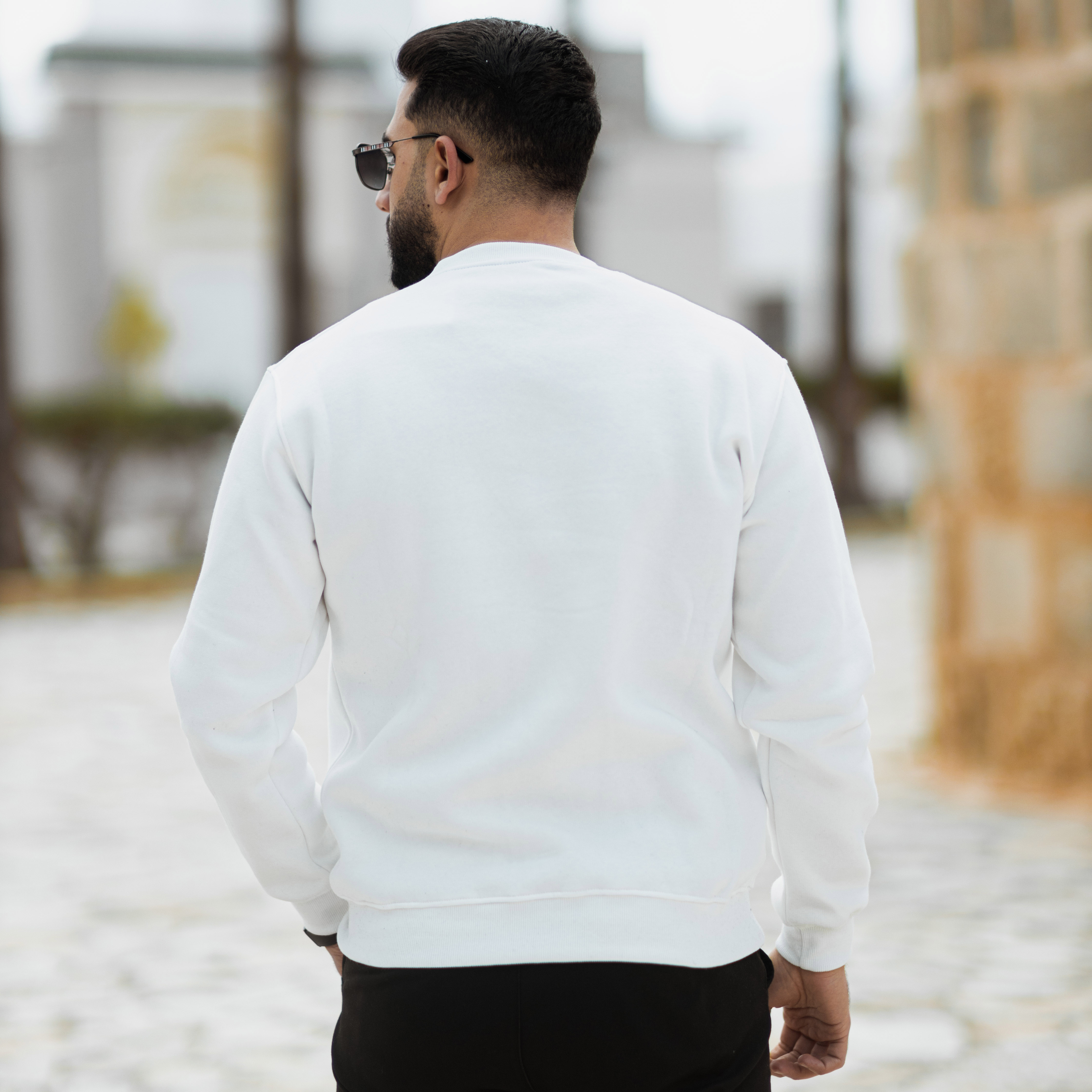 Sweat-shirt coton brodés White