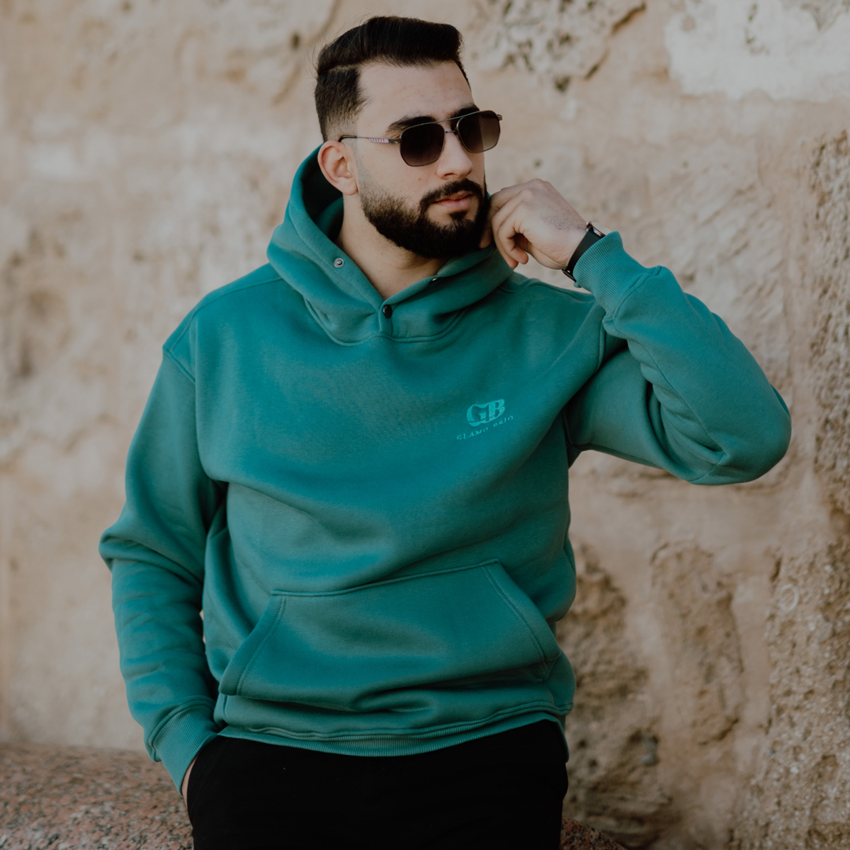 Hoody High Quality Cotton Green