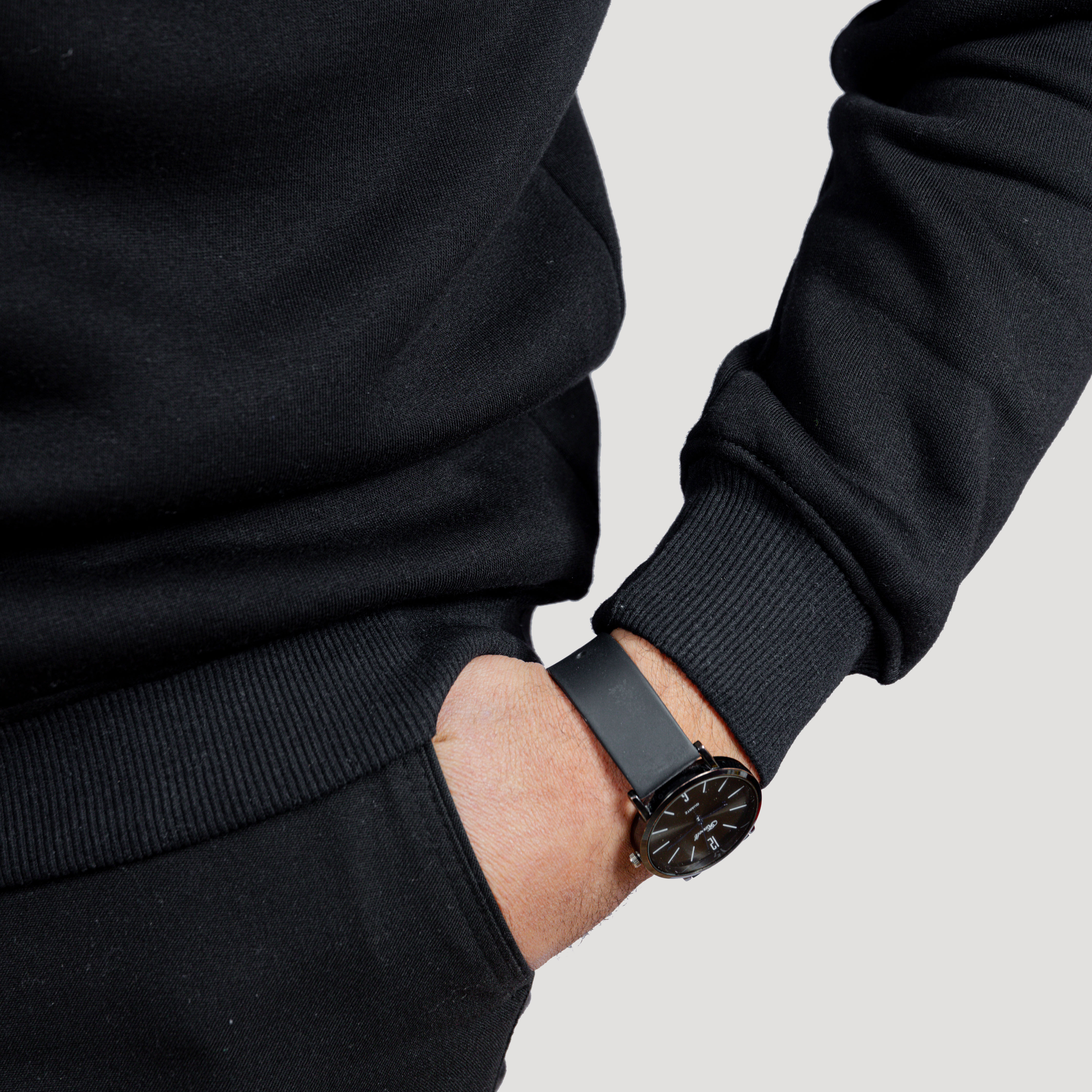 Sweat-shirt coton brodés Black