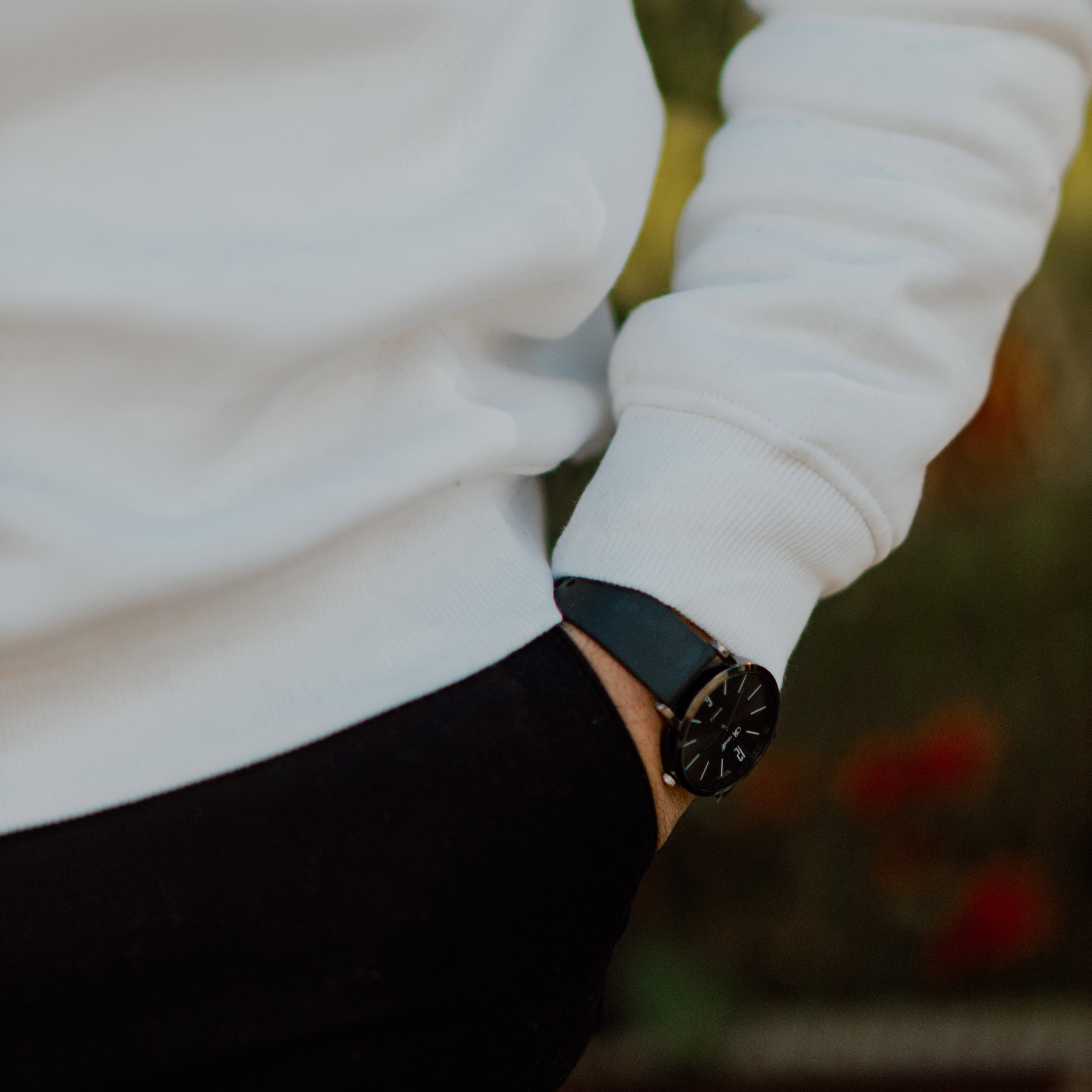 Sweat-shirt coton brodés White