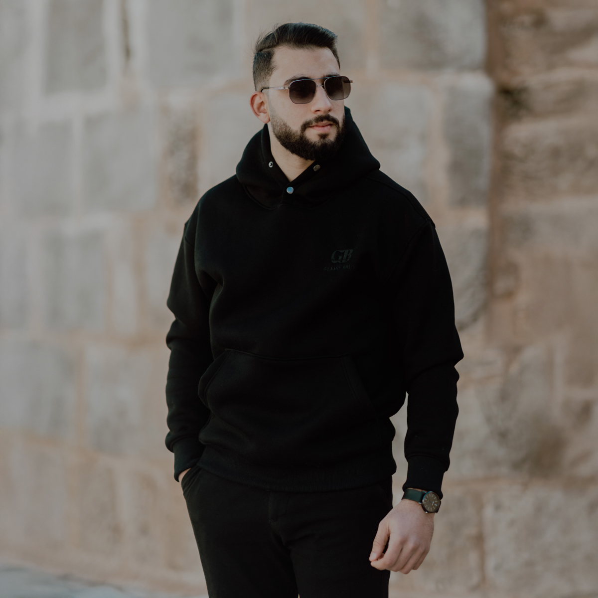 Hoody High Quality Cotton Black