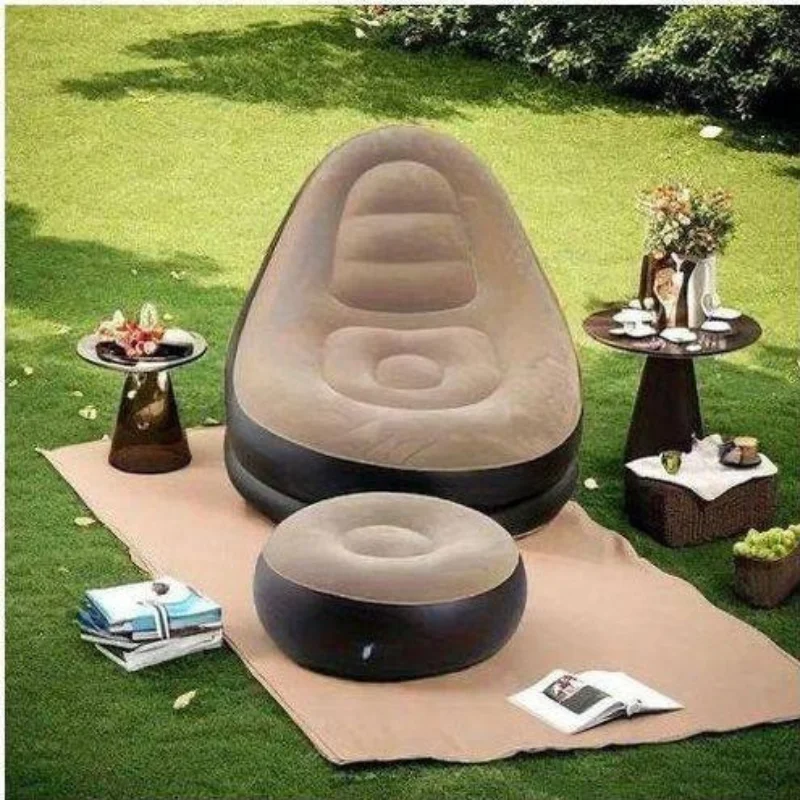 كرسي قابل للنفخ مع مسند للقدمين